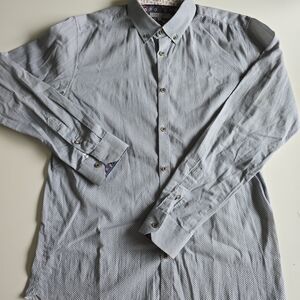 Ted Baker London Navy Patterned Button Down Shirt